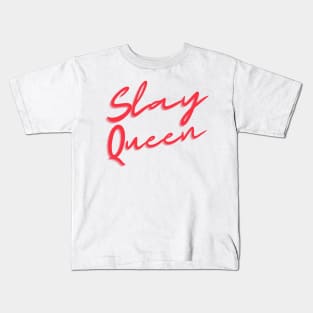 red slay queen typography Kids T-Shirt